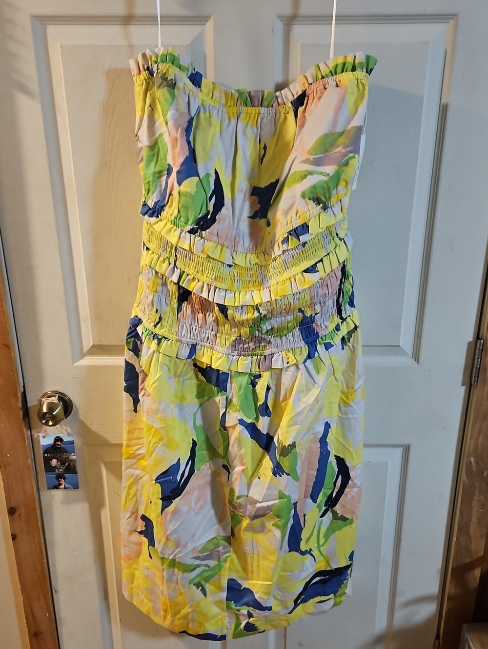 Free Assembly Strapless Cotton Poplin Tiered Midi Dress: Aloha Bloom: NWT: SZ 3X